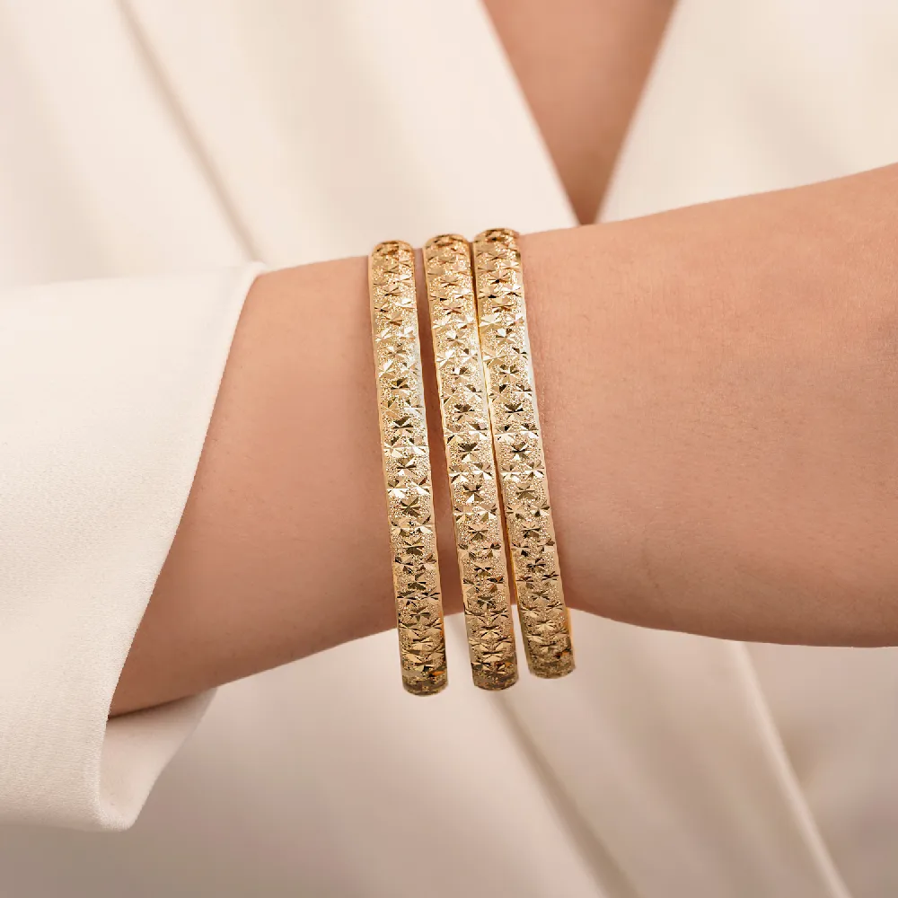 النگو 7 میل زنانه سایز 2 طلایی ضمانتی ( بسته 3 عددی)