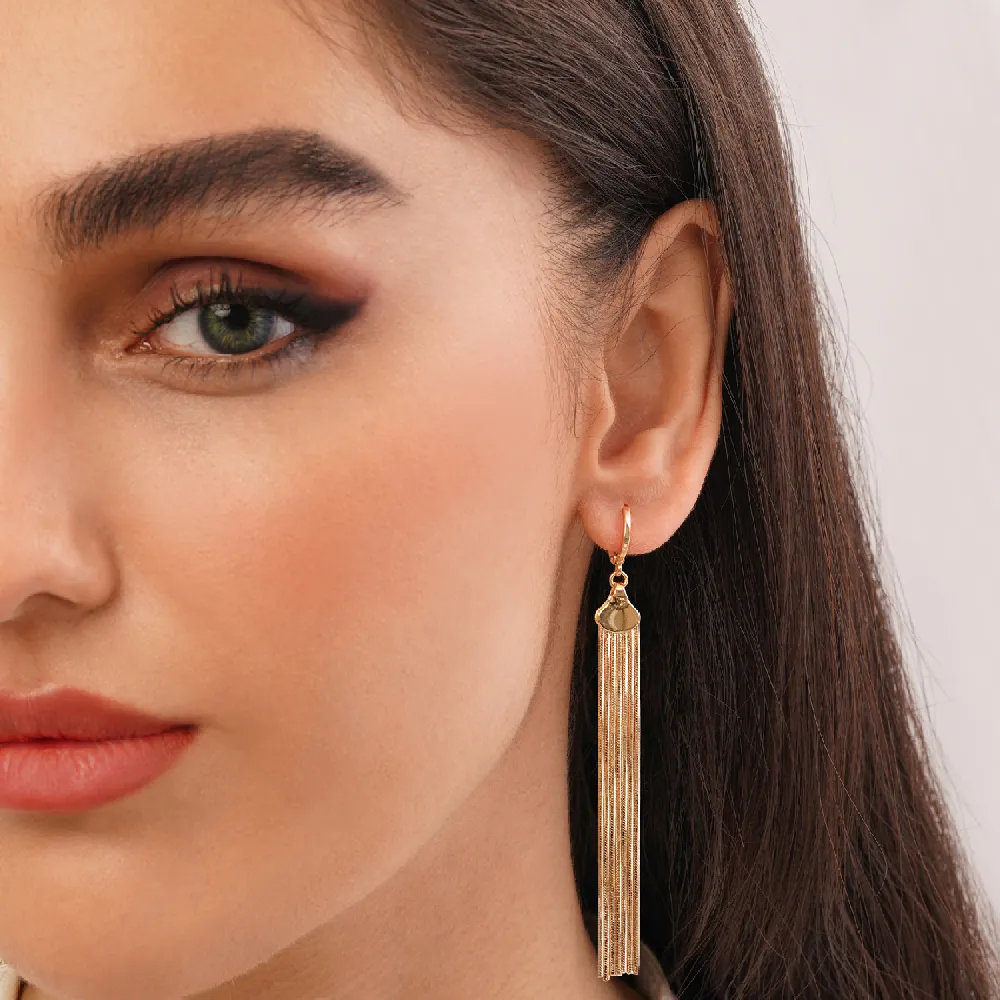 گوشواره شوپینگ حلقه ای آویز طلایی