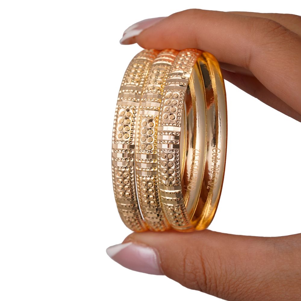 النگو 7 میل بچه گانه سایز 1 طلایی ضمانتی 705(بسته3عددی)