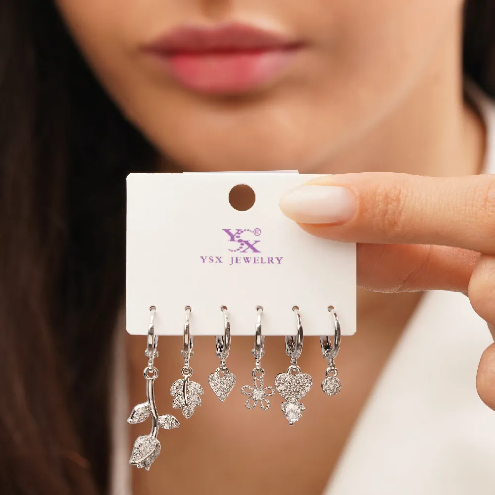 گوشواره YSX شش عددی سفید