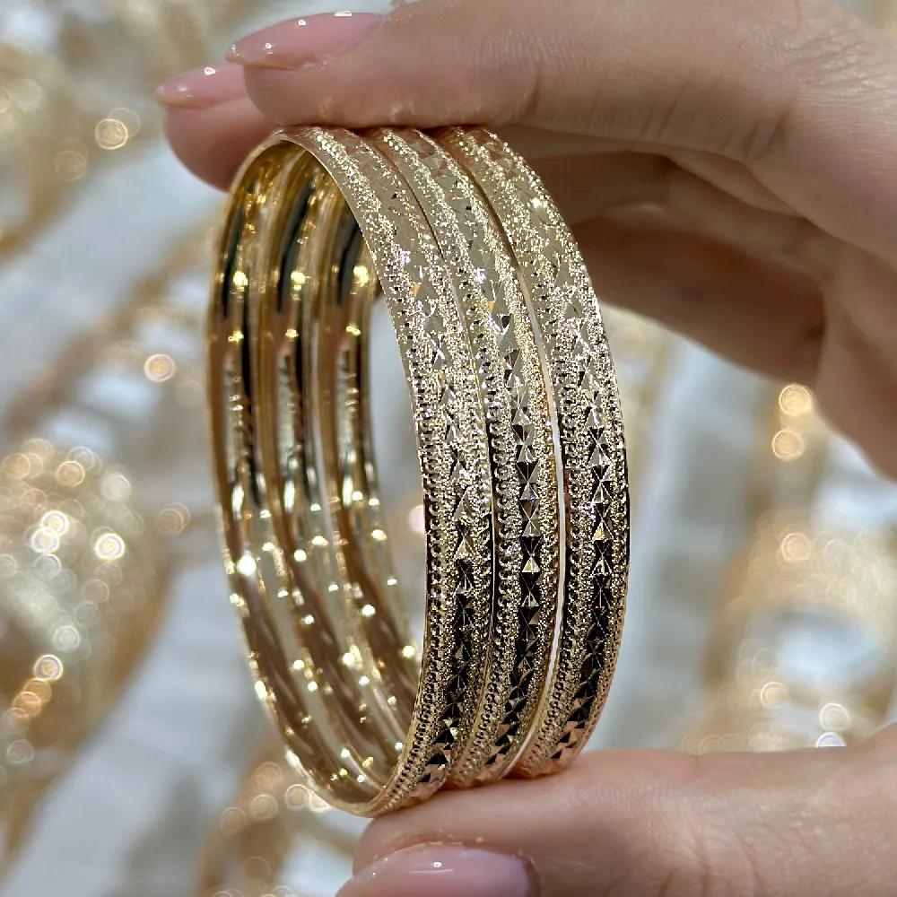 تصویر النگو 6 میل زنانه طلایی ضمانتی کد 601 ( پک سه عددی)