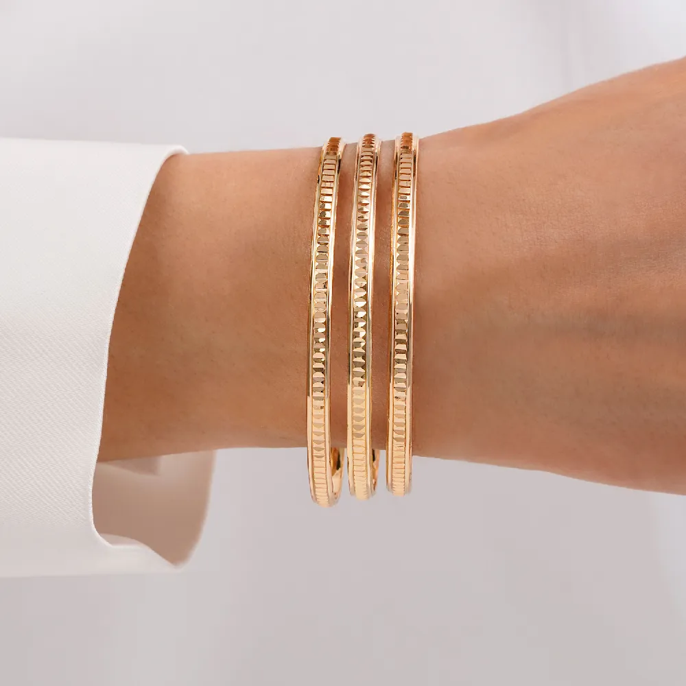 النگو 3 میل زنانه سایز 3 طلایی ضمانتی (پک سه عددی)