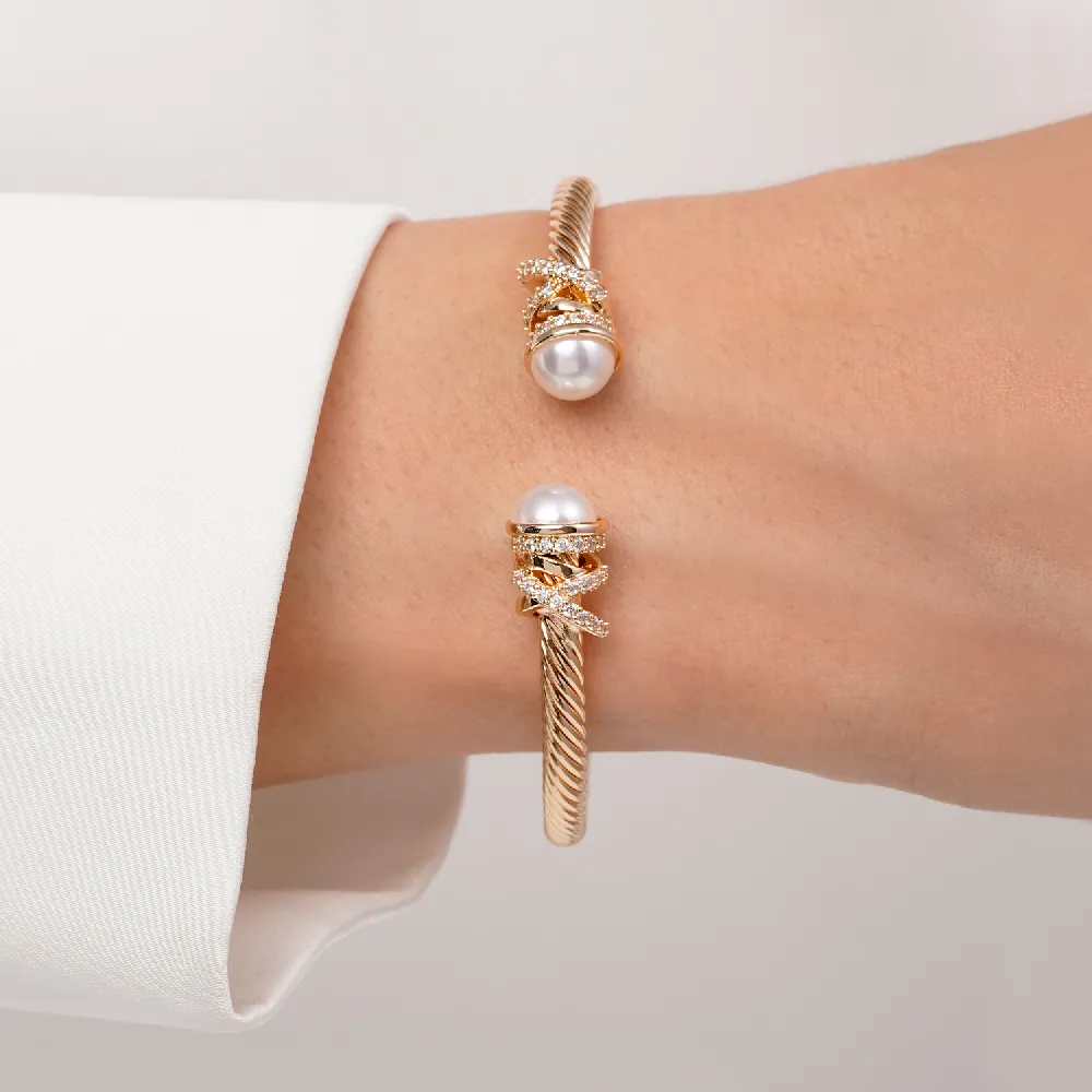 دستبند النگویی دیوید یورمن طلایی زنانه ysx (فری سایز)