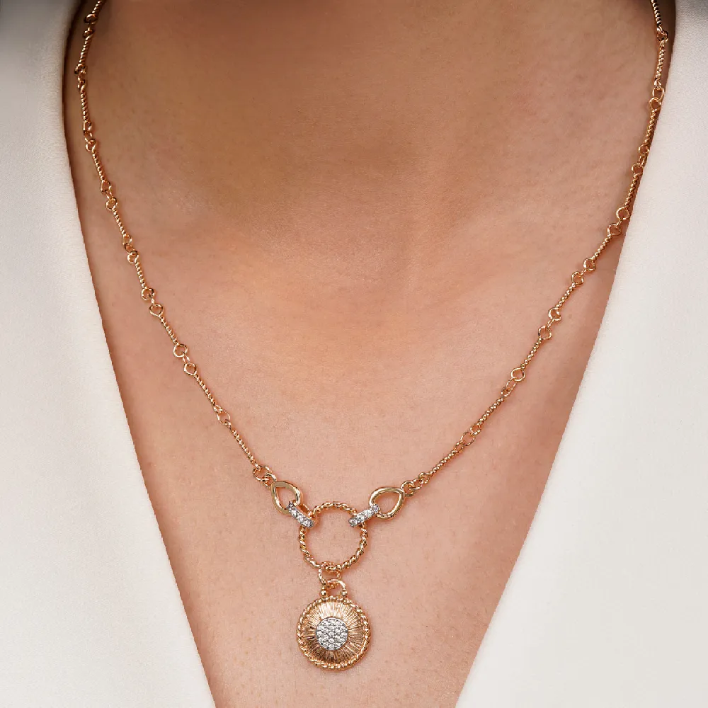 گردنبند ysx دیوید یورمن نگین دار طلایی