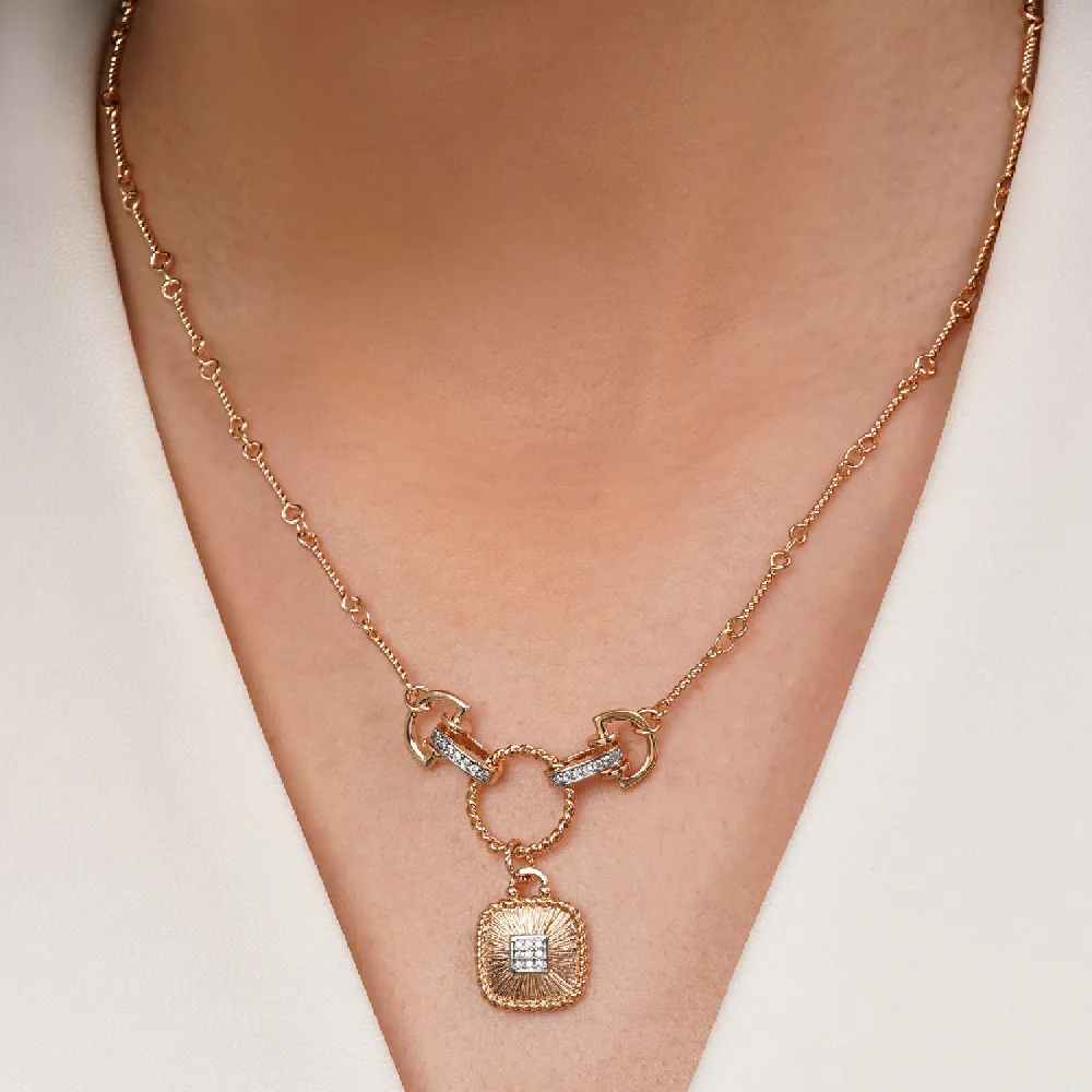 گردنبند ysx دیوید یورمن نگین دار طلایی