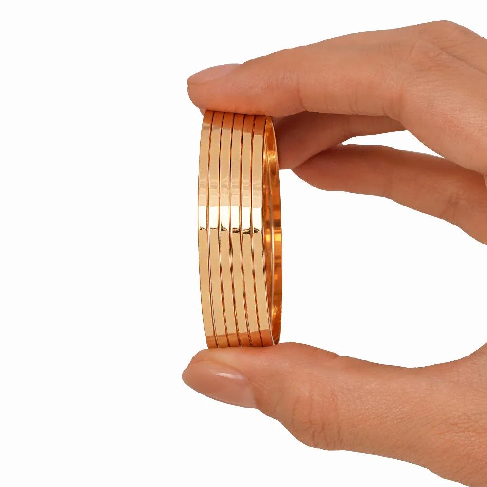 النگو YSX آینه ای 2 میل سایز 4 بچه گانه طلایی (بسته 6 عددی)