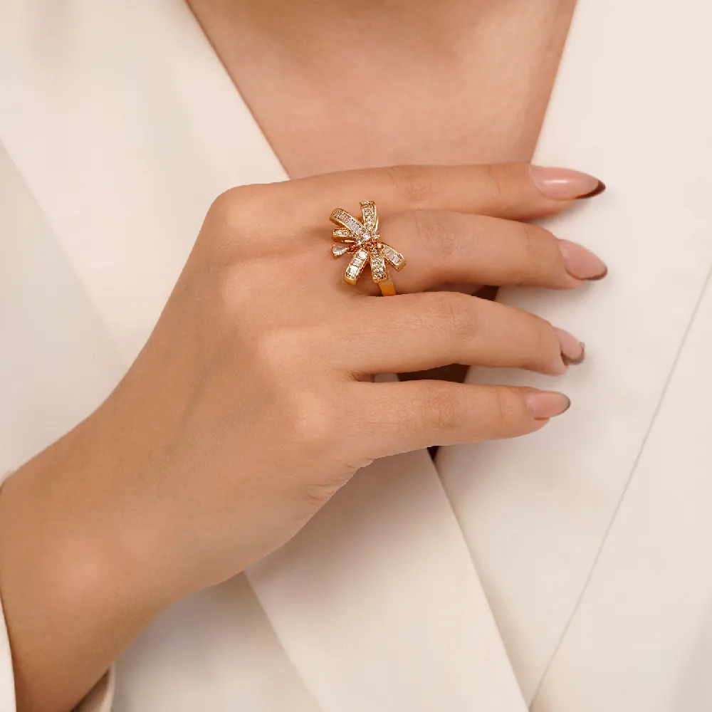 تصویر انگشتر پاپیون اویز دار