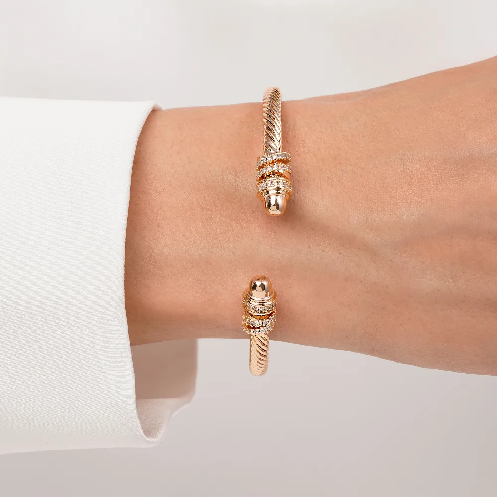 دستبند النگویی دیوید یورمن  طلایی زنانه ysx (فری سایز)