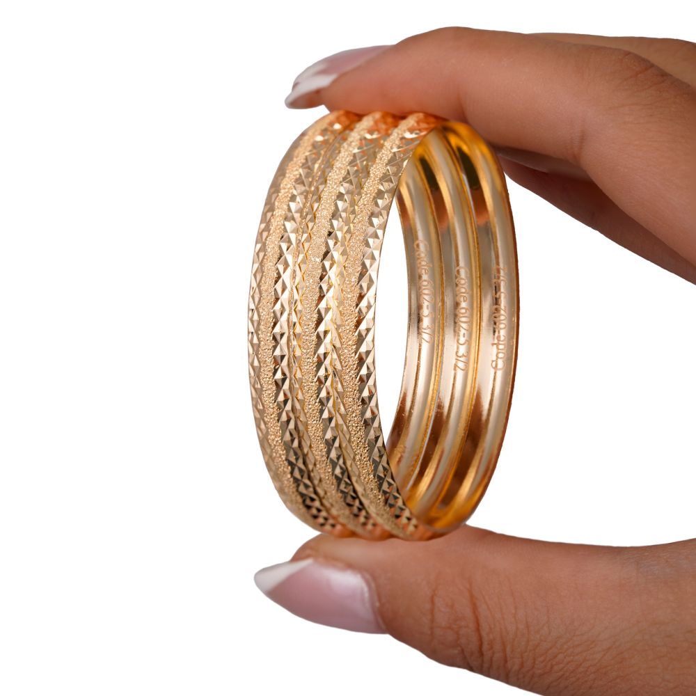 تصویر النگو 6 میل دخترانه کد602 طلایی ضمانتی (بسته٣عددی)