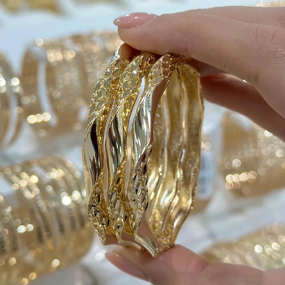 تصویر النگو فیوژن 6 میل طرح طلا ضمانتی  کد 7777