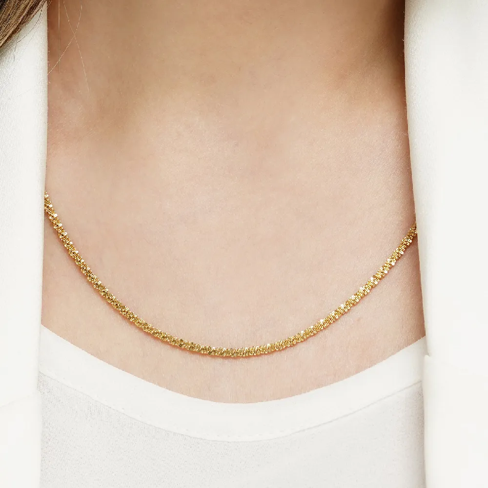 زنجیر  استیل خاویار طلایی زنانه