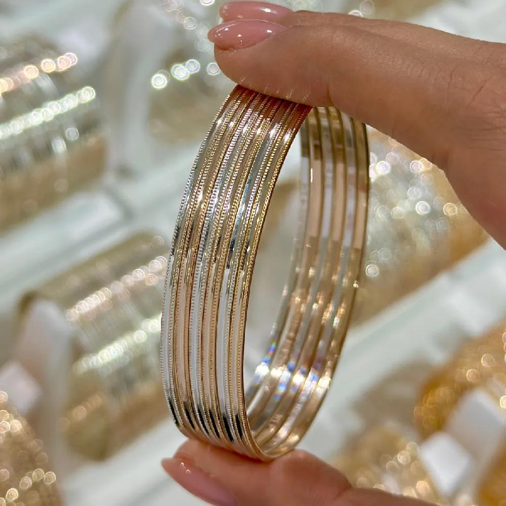 تصویر النگو 2میل زنانه سفید ضمانتی کد 201 (بسته 3 عددی)	