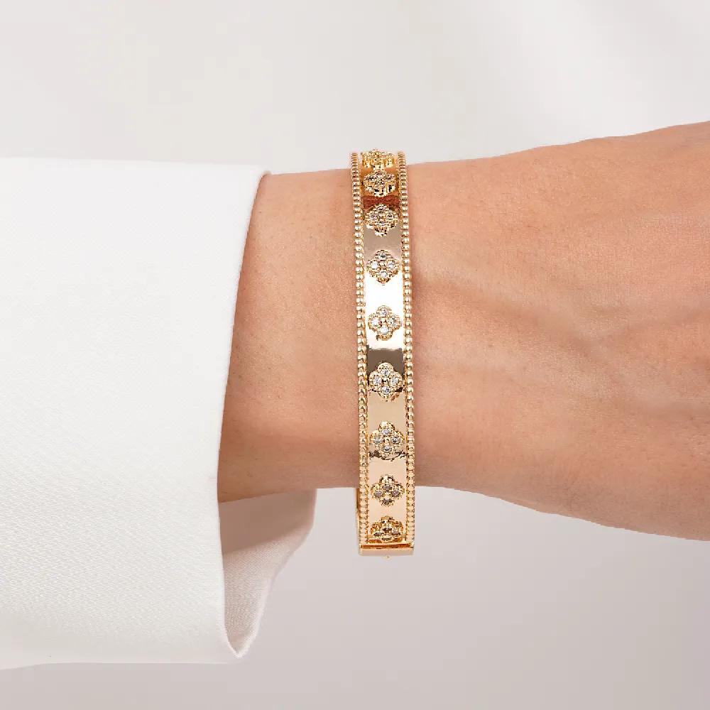 تصویر دستبند النگویی ونکلیف YSXطلایی (سایز 3)