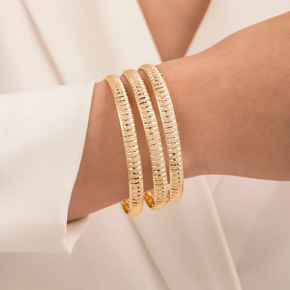 النگو 7 میل زنانه سایز 3 طلایی ضمانتی ( بسته 3 عددی)