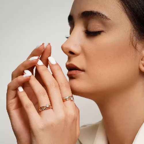 انگشتر شوپینگ نگین دار طلایی 