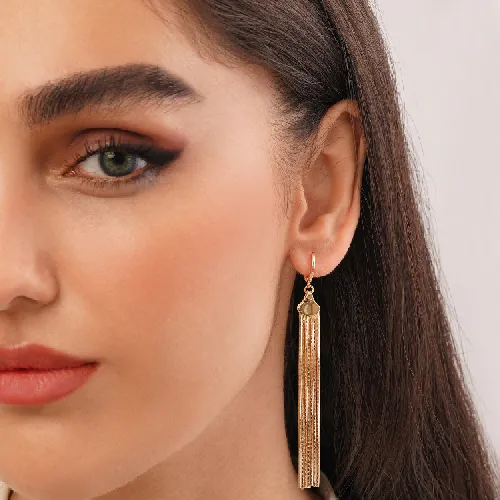 گوشواره شوپینگ حلقه ای آویز طلایی