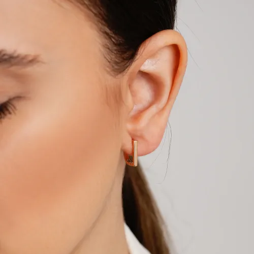 گوشواره شوپینگ حلقه ای طلایی 