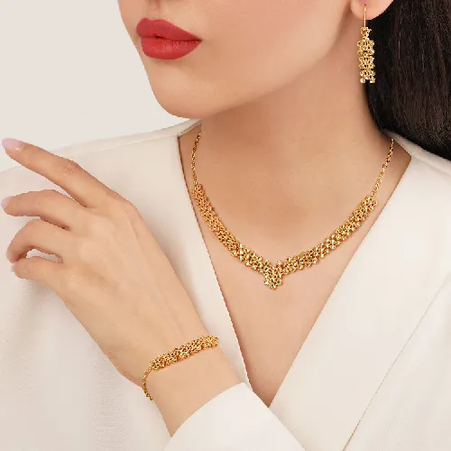 سرویس برنجی تراشدار طلایی