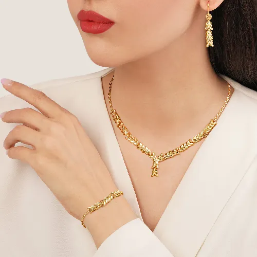 سرویس برنجی تراش دار طلایی