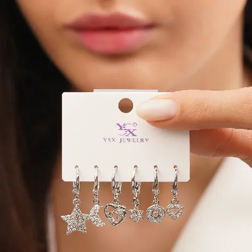 گوشواره YSX شش عددی سفید