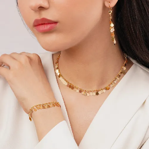 سرویس پولکی طلایی زنانه ysx