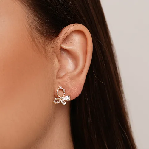 گوشواره پاپیون مرواریدی