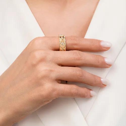 انگشتر ونکلیف نگین دار YSX طلایی (سایز 8)