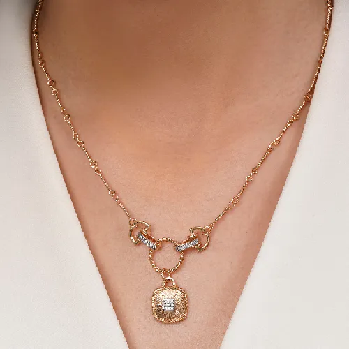 گردنبند ysx دیوید یورمن نگین دار طلایی