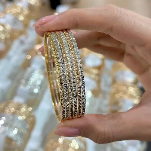 النگو 2 میل زنانه سایز 3 طلایی ضمانتی ( بسته 3 عددی)