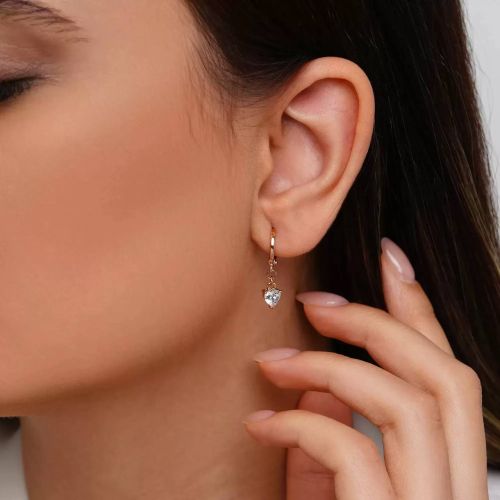 گوشواره شوپینگ آویزدار طلایی