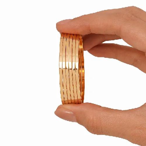 النگو YSX آینه ای 2 میل سایز 4 بچه گانه طلایی (بسته 6 عددی)