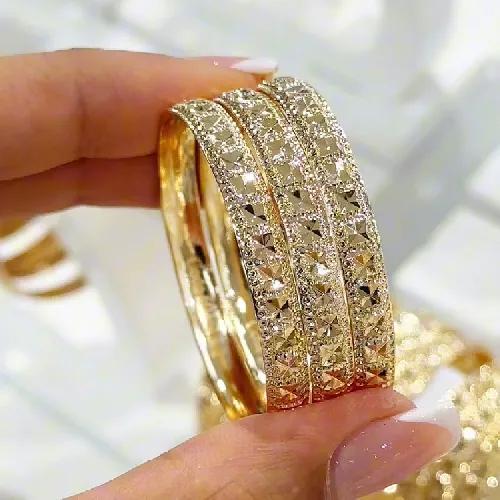 النگو 6 میل بچه گانه طلایی سایز 1 ضمانتی کد 603 (بسته3عددی)