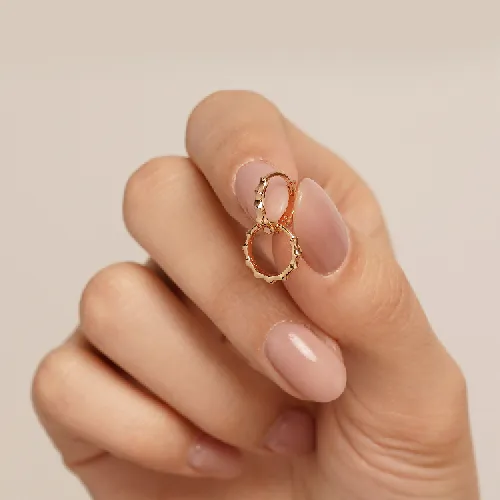 گوشواره شوپینگ حلقه ای طلایی 