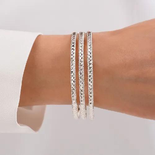 النگو 3 میل زنانه سایز 5 سفید ضمانتی ( بسته 3 عددی)