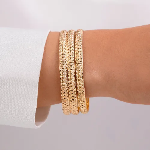 النگو 6 میل زنانه سایز 3 طلایی ضمانتی ( بسته 3 عددی)