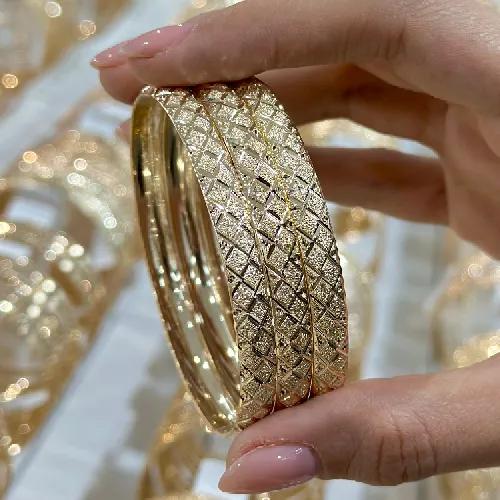 النگو 7 میل زنانه طلایی ضمانتی کد 702 ( بسته 3 عددی)