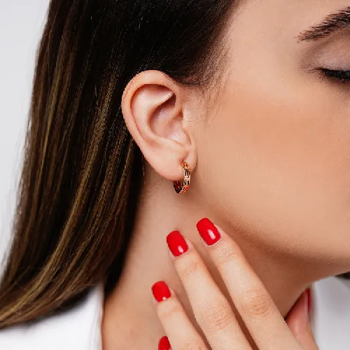 گوشواره شوپینگ حلقه ای طلایی 