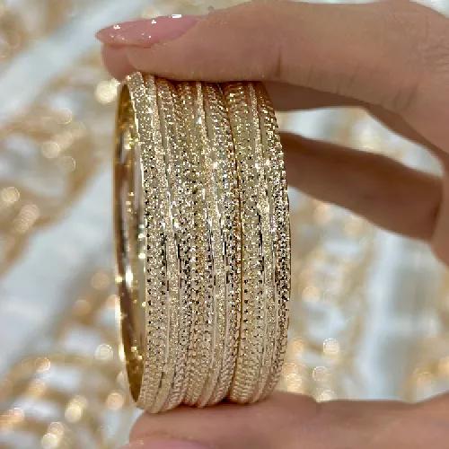 النگو 8 میل زنانه سایز 1 طلایی ضمانتی ( بسته 3 عددی)