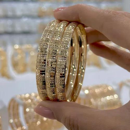 النگو 7 میل زنانه سایز 1 طلایی ضمانتی ( بسته 3 عددی)