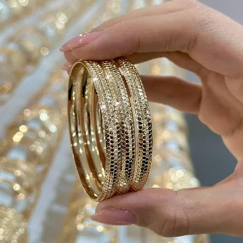 النگو 6 میل زنانه سایز 1 طلایی ضمانتی ( بسته 3 عددی)