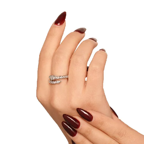 انگشتر مار بولگاری نقره ای نگین دار زنانه رادیوم (فری سایز)