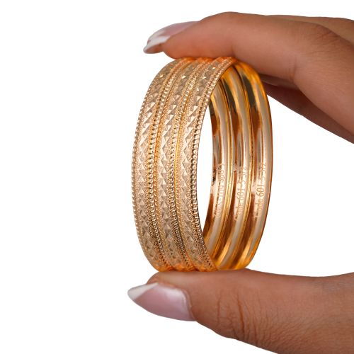 النگو 6 میل بچه گانه سایز 1 طلایی ضمانتی601(بسته3عددی)