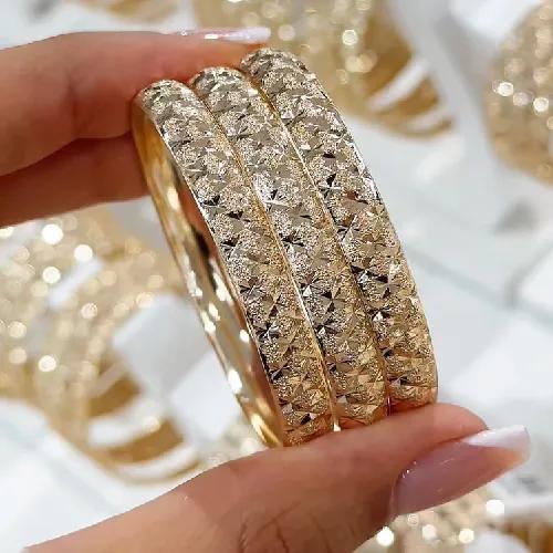 النگو 7 میل زنانه سایز 3 طلایی ضمانتی ( بسته 3 عددی)