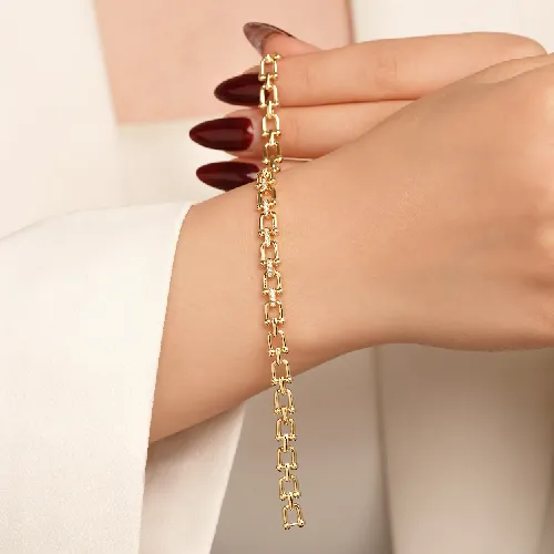 دستبند رادیوم تیفانی نگین دار طلایی