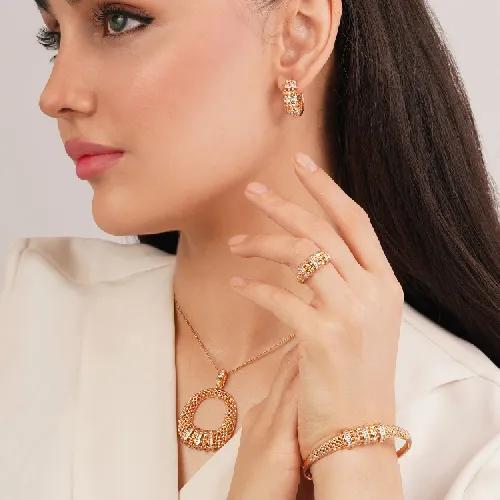 سرویس شوپینگ نگین دار طلایی