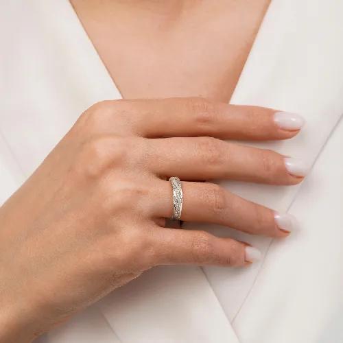 انگشتر شوپینگ نگین دار سفید سایز ٧