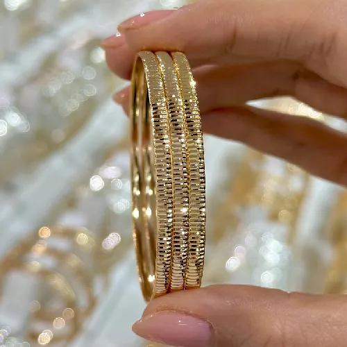 النگو 3 میل زنانه سایز 5 طلایی ضمانتی ( بسته 3 عددی)