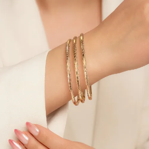 النگو 3 میل زنانه سایز 3 طلایی ضمانتی ( بسته 3 عددی)