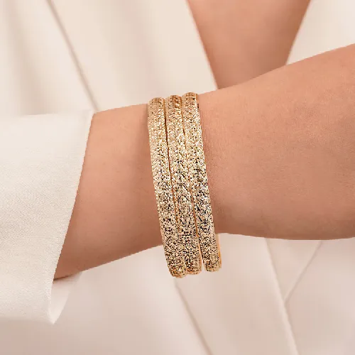 النگو 7 میل زنانه سایز 2 طلایی ضمانتی ( بسته 3 عددی)