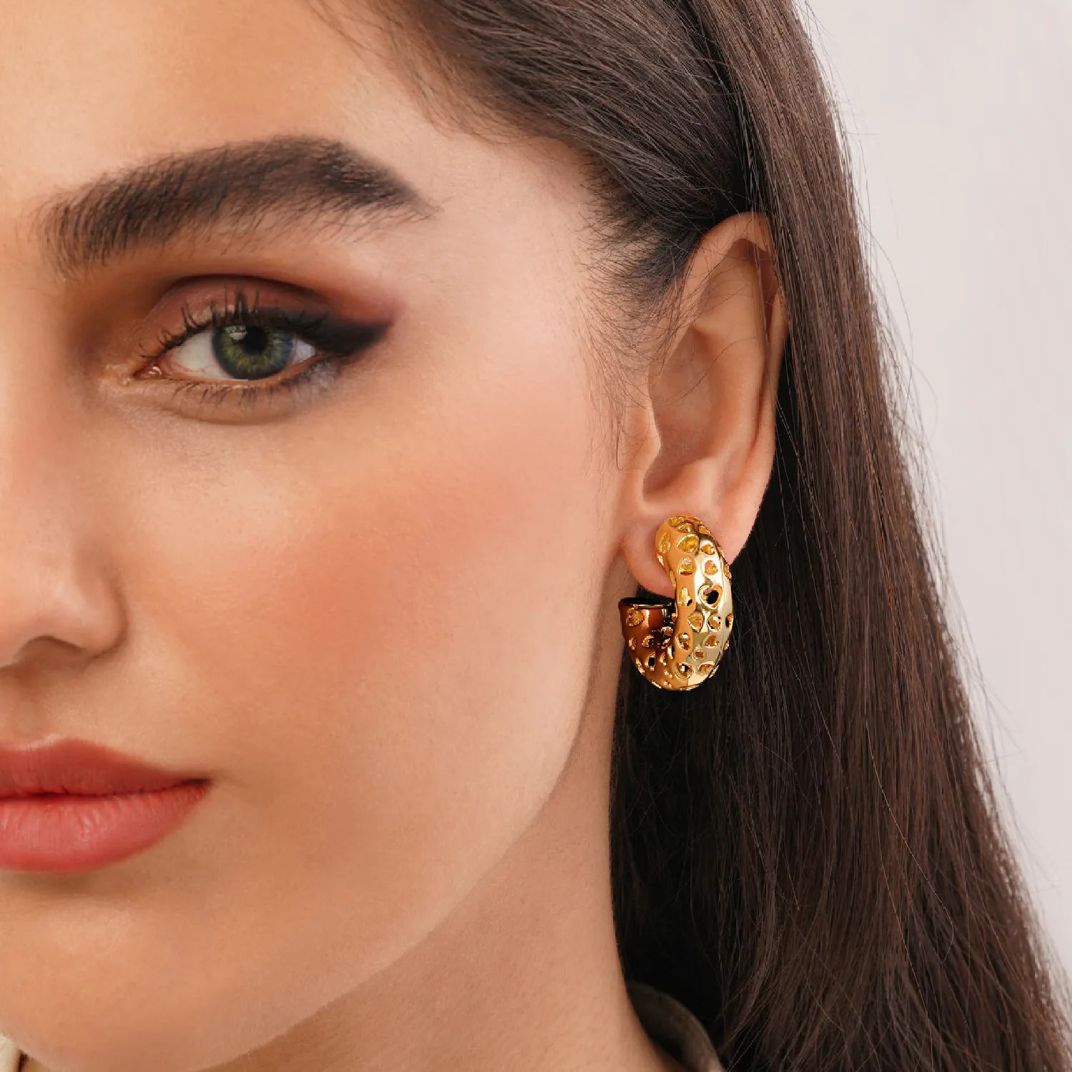 گوشواره رادیوم حلقه ای طلایی